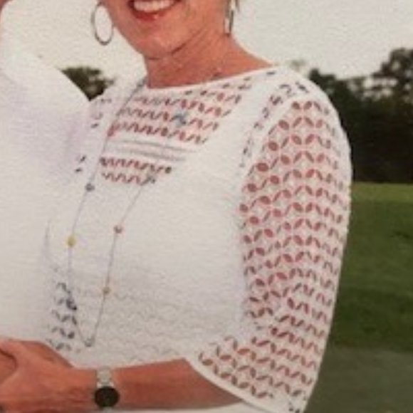 LOFT Crochet Lace 3/4 Sleeve Top - Picture 5 of 11